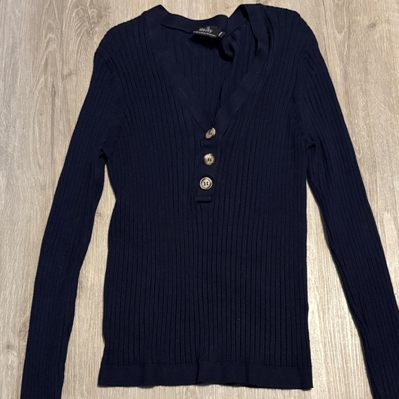 Guilty Elegant Navy V-Neck Sweater - Picture 1 of 2